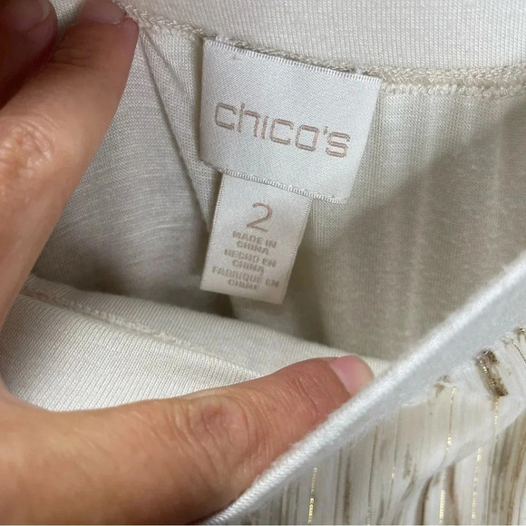 Chico’s Ombré Fairycore Michelle Glitter Metallic Elastic Waist Maxi Skirt - Picture 7 of 7